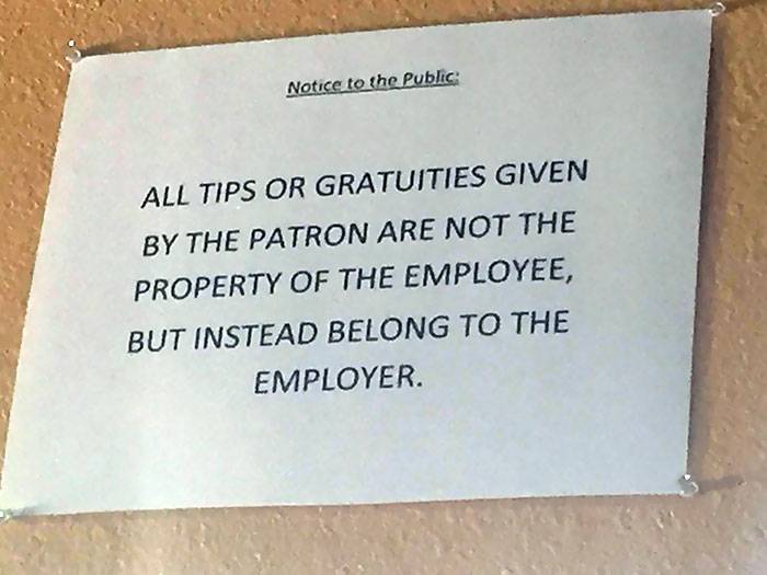 gratuities note