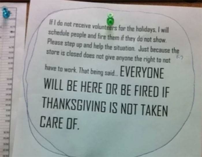 typed note