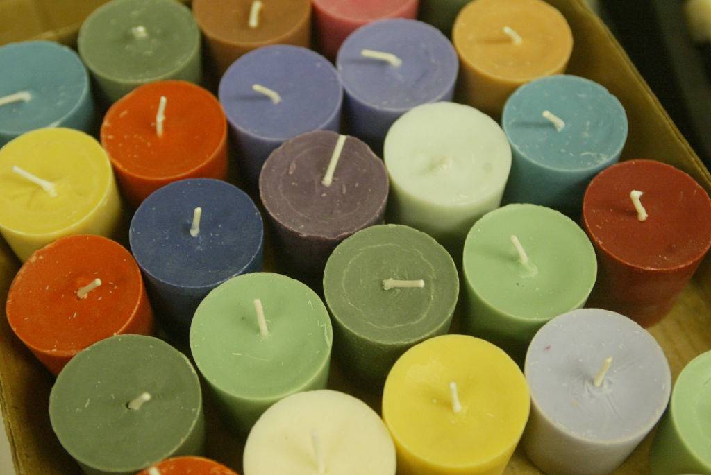 colorful candles in a box