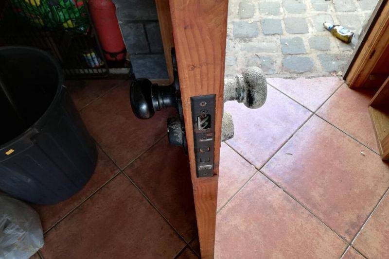 a door that's changed from the salt water 