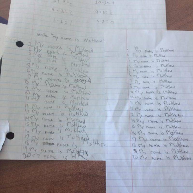 the writing of someone before and after they took ADHD meds