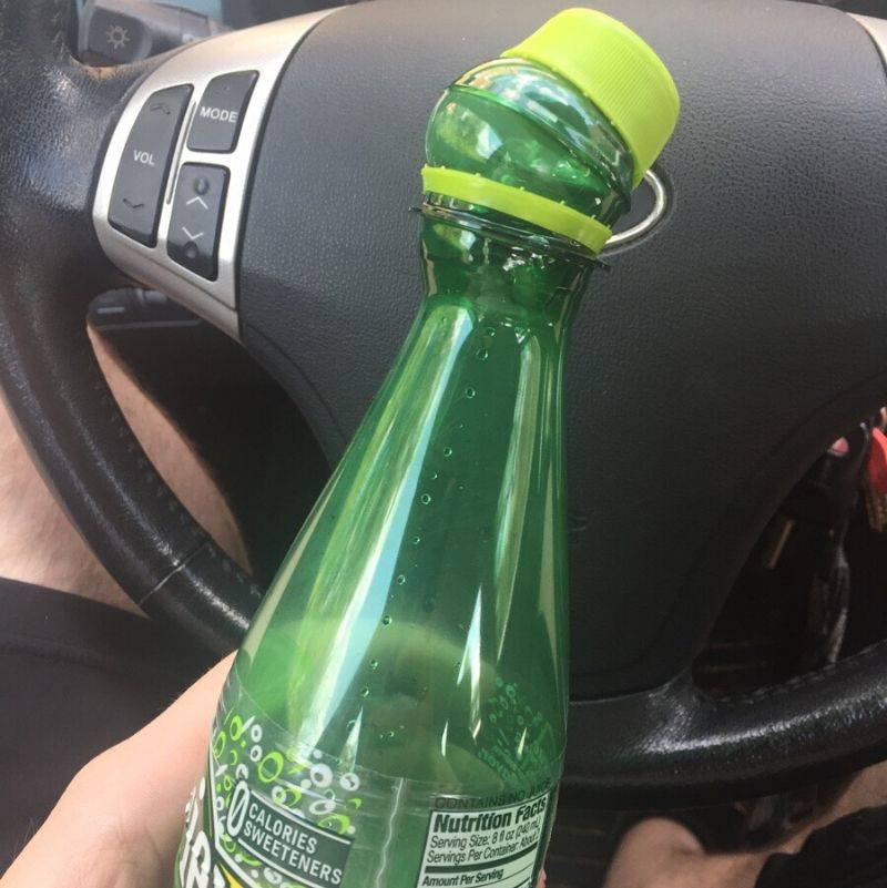 a water bottle that's been in the heat for too long