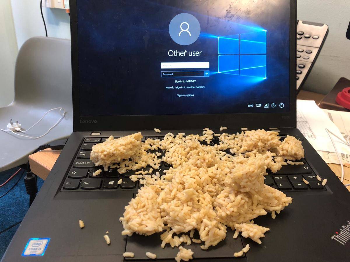 put the laptop in rice