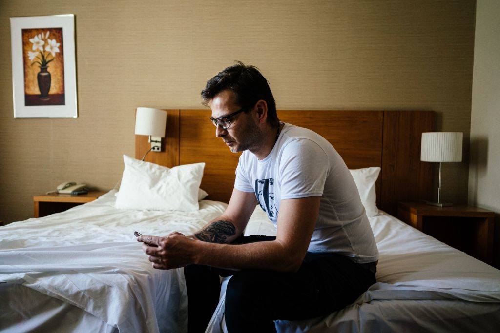 man in hotel