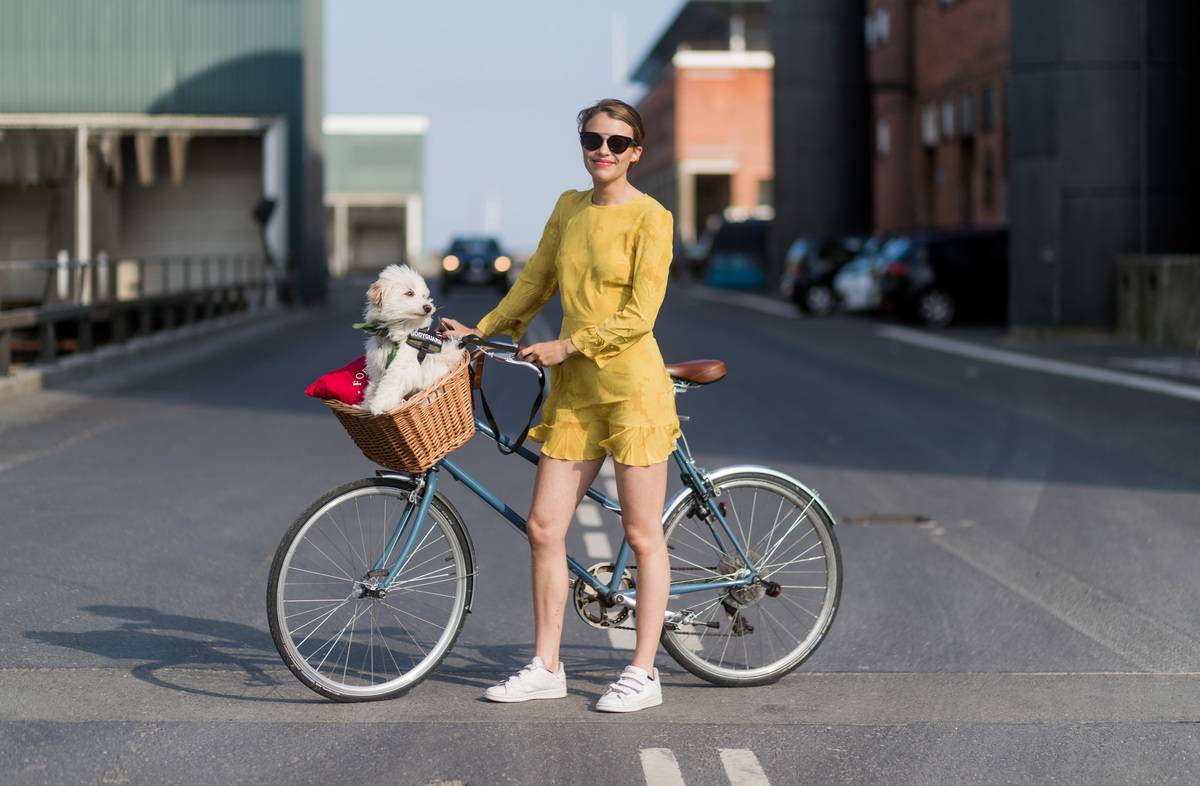 girl with bicycle