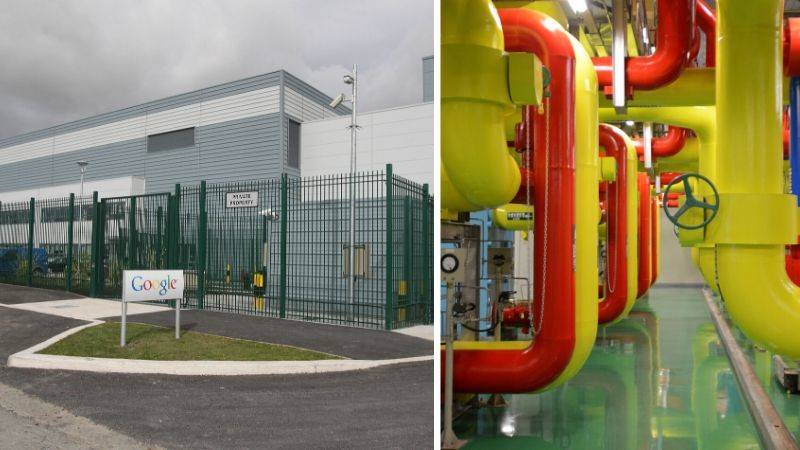 interior and exterior of Google data centre