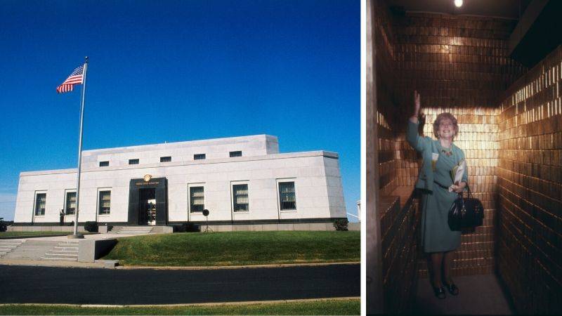 photo of fort knox exterior and gold blocks inside