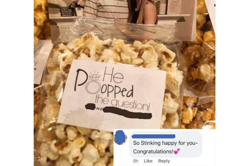 he popped the question misspelled