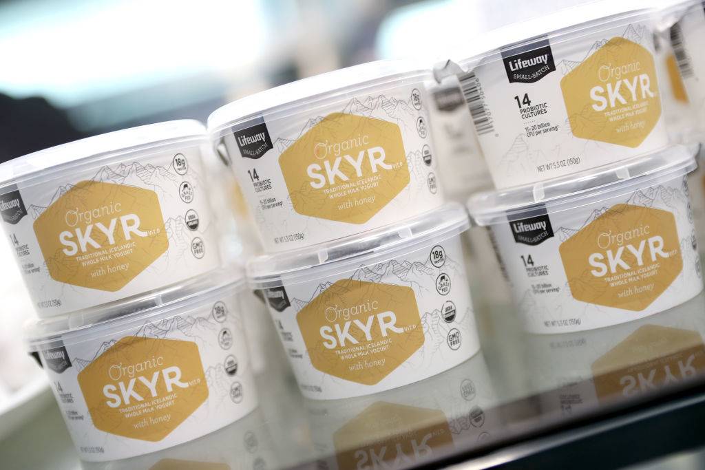skyr yogurt on display