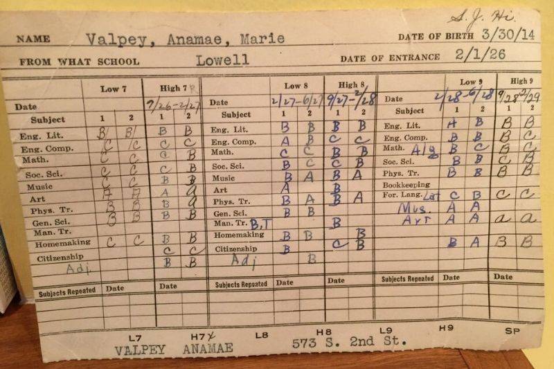 a report card from over 100 years ago