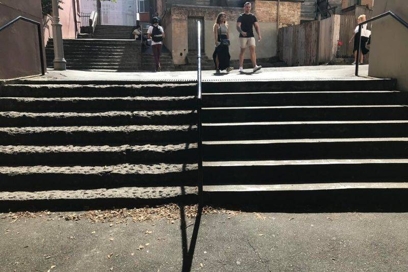 stairs built many years apart