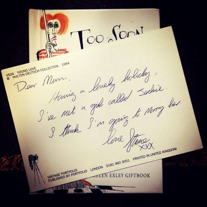 a postcard to someone's mom saying they met the girl they're going to marry
