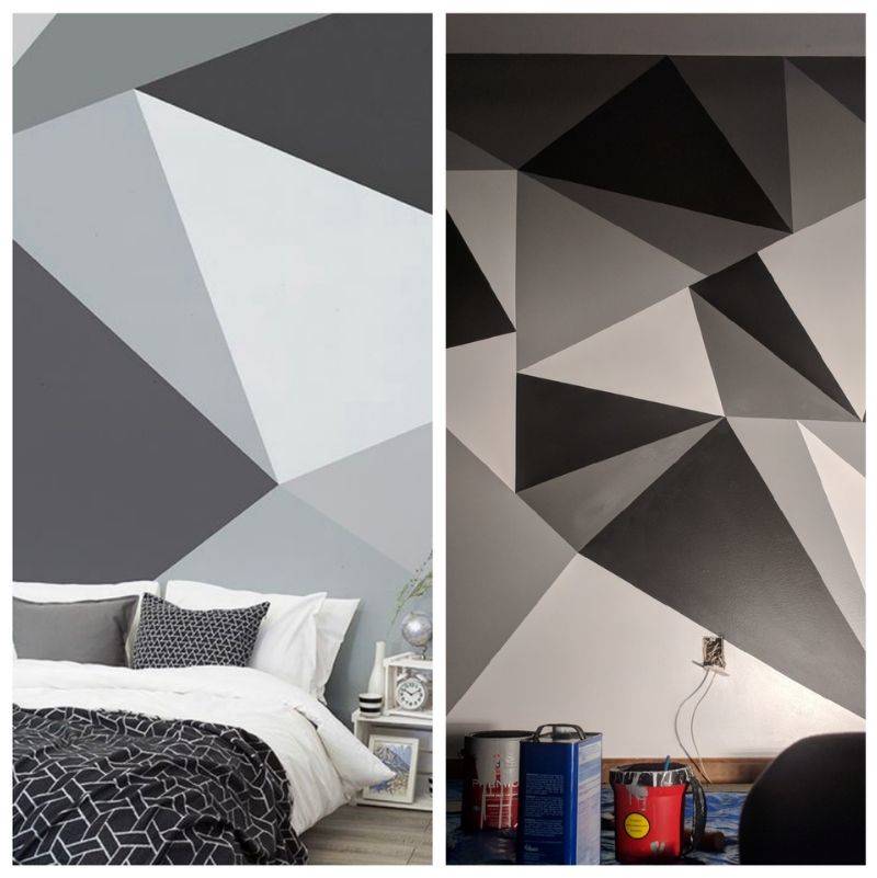 someone tried to paint a cool wall pattern