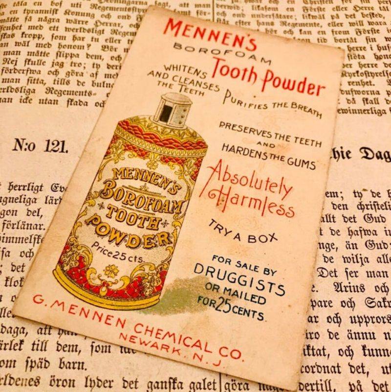 an ad for toothpowder from the 1850's