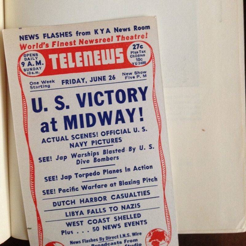 a pamphlet for watching a news broadcast in the theatre