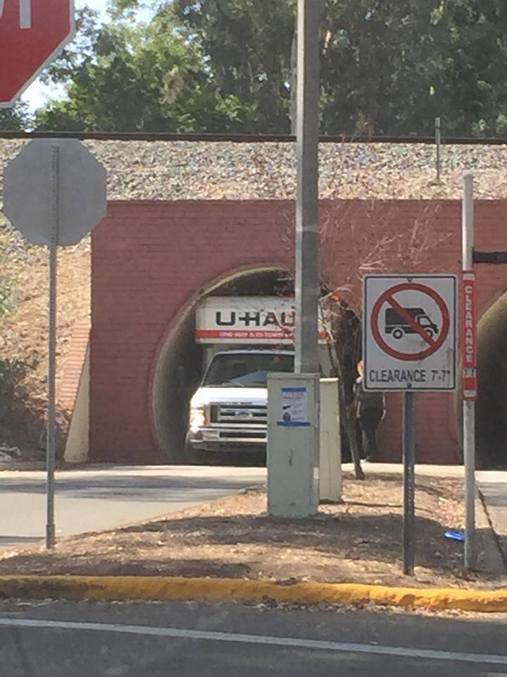 uhaul stuck under tunnel