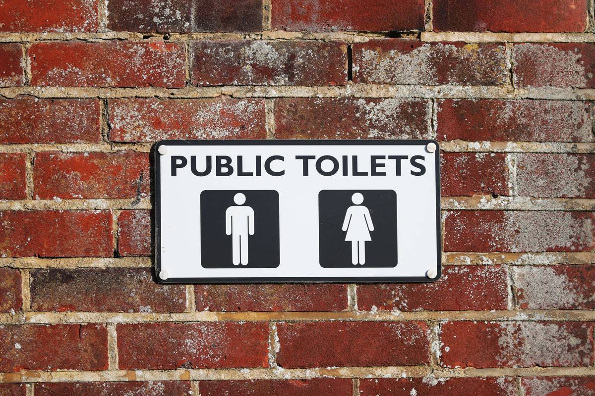 A public toilet sign