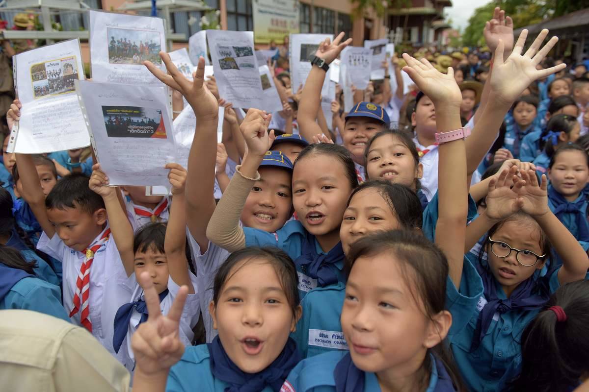 Thai students smile