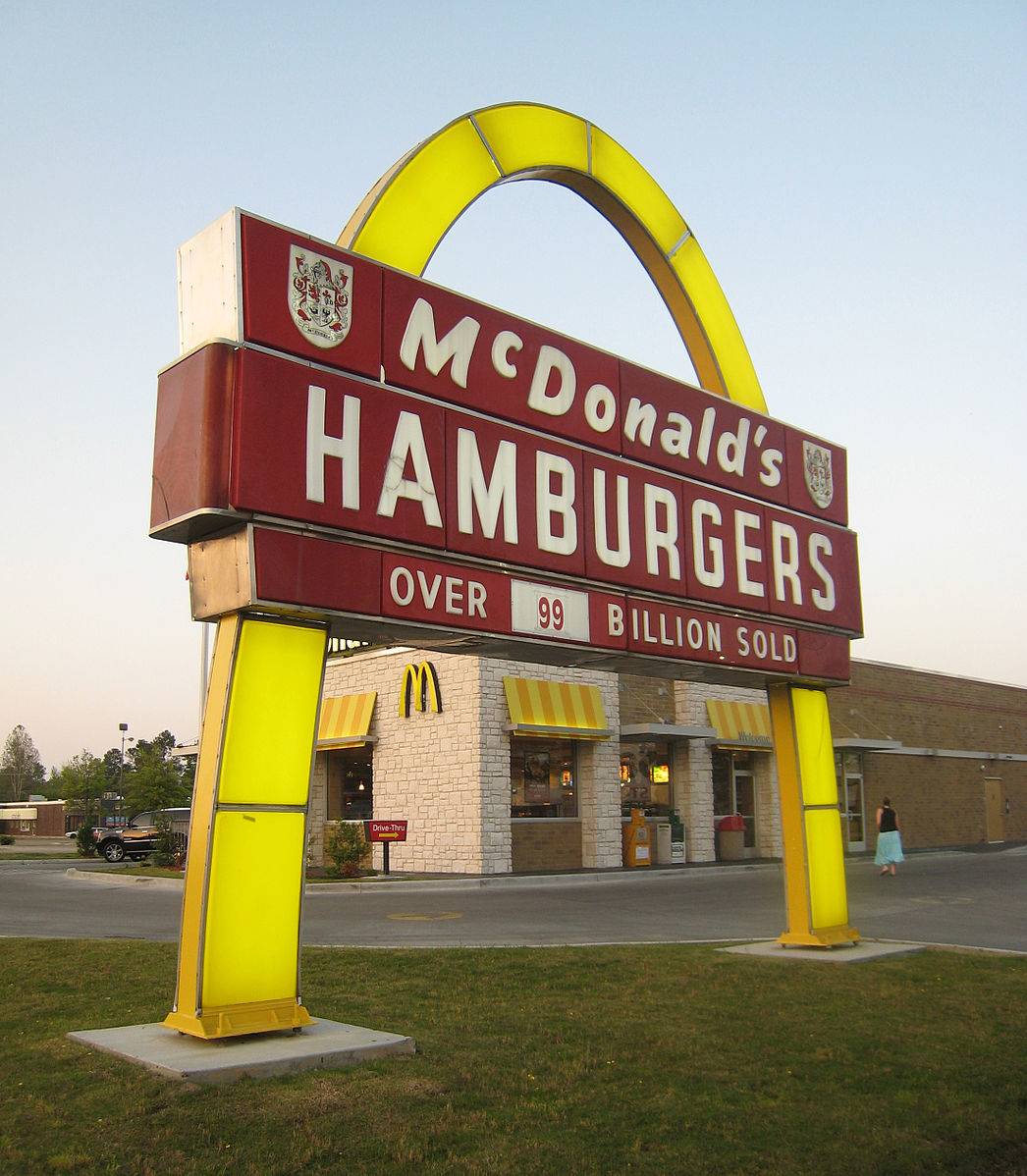 retro single arch mcdonalds sign