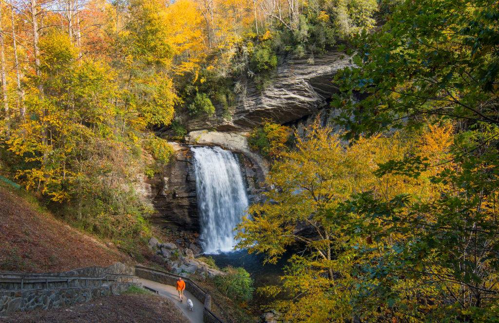 a waterfall in the wilderness of the art loeb trail in north carolina