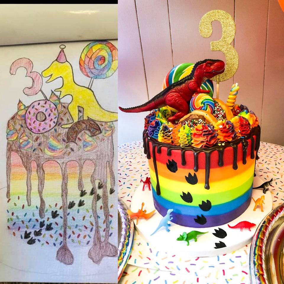 someone made an amazing dino cake