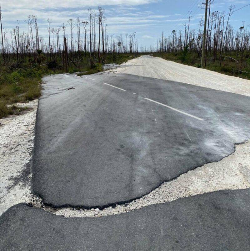 a storm picked up and moved the road