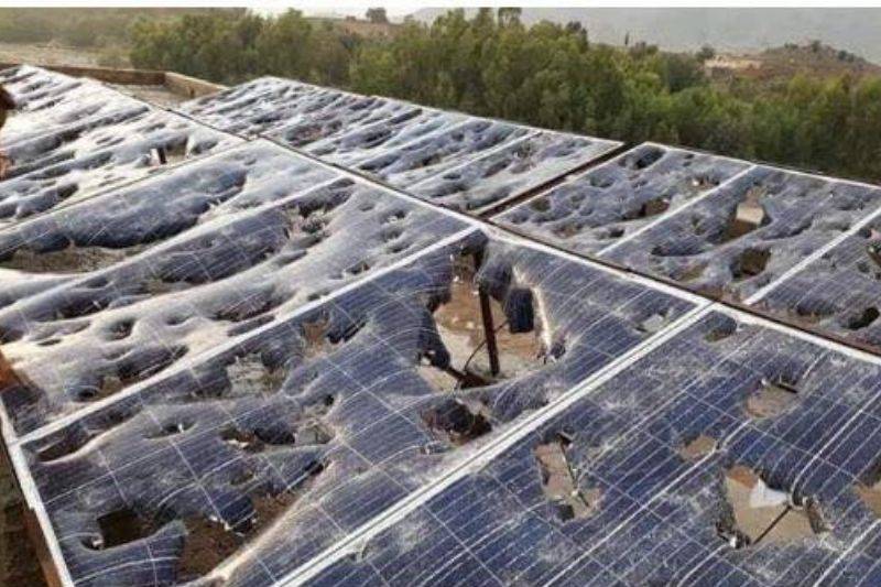 solar panel damage from snowballs