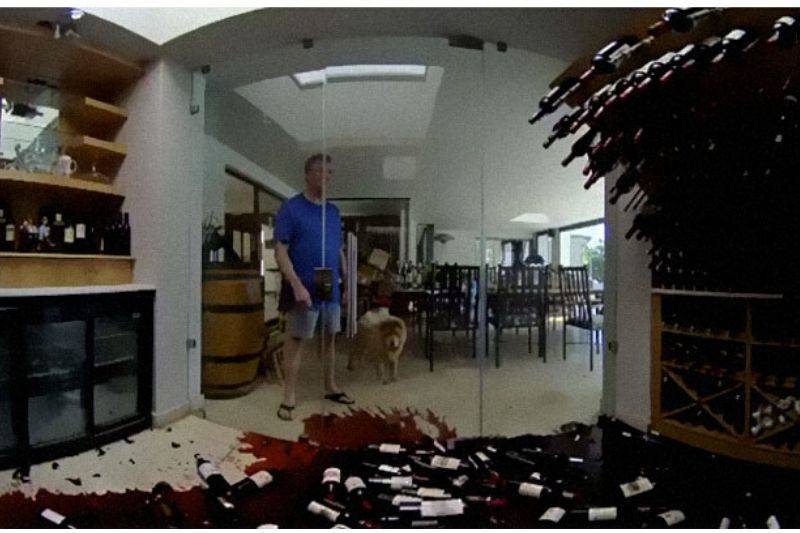 wine bottles falling down