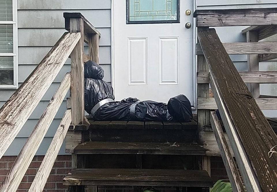 halloween decoration that looks like dead body