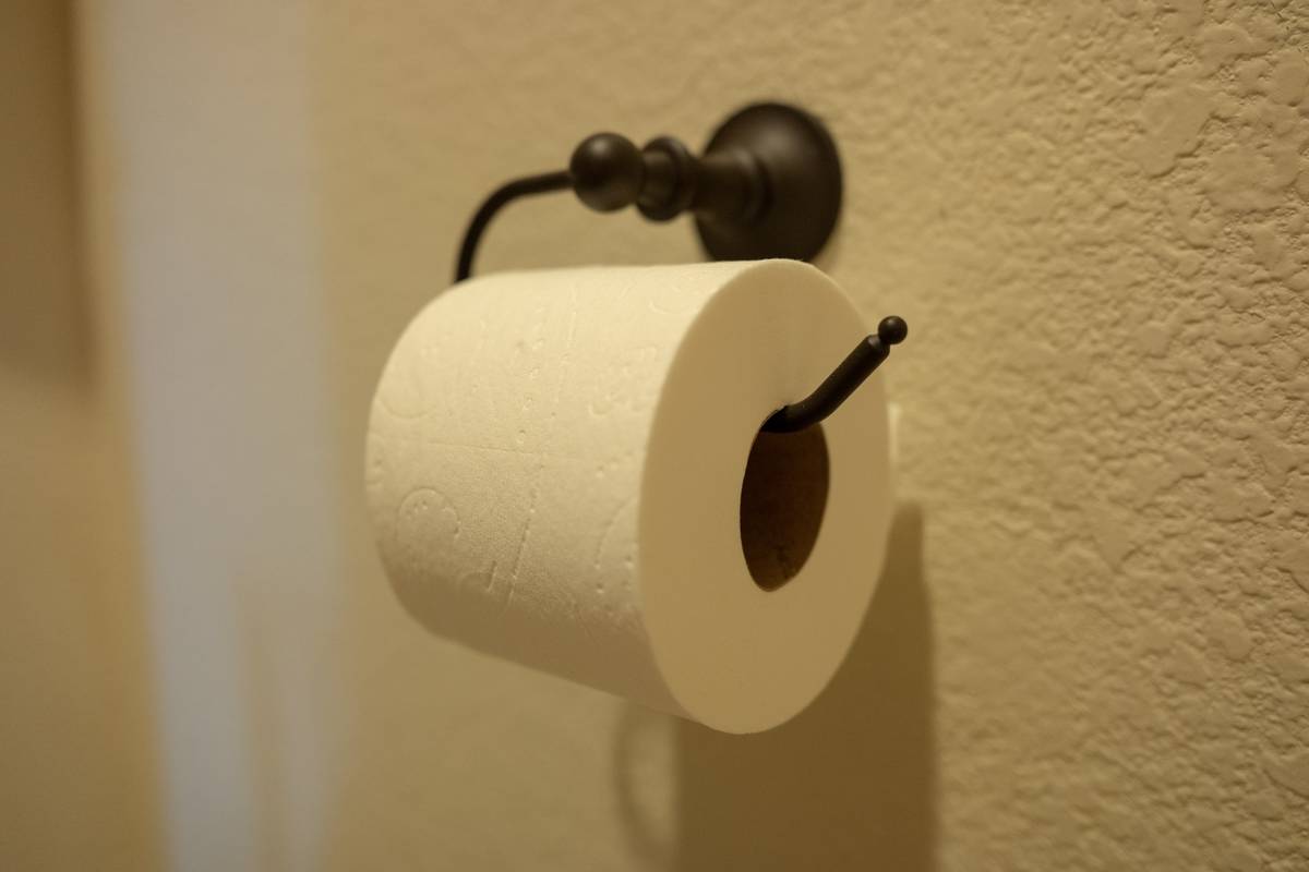 toilet paper on holder