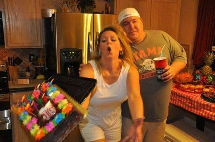 dropping the birthday cake