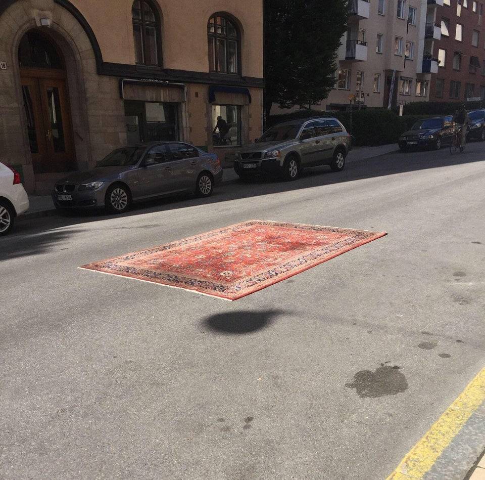floating magic carpet in the street