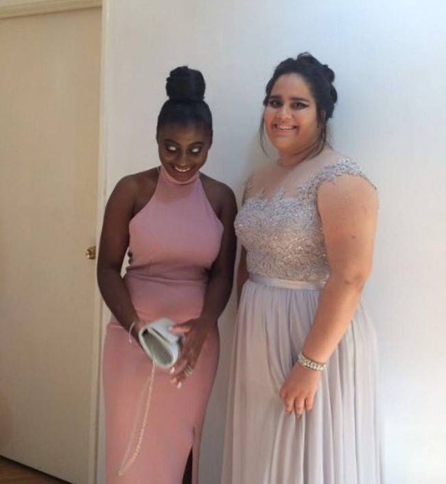 girl blinking silver eye shadow scare