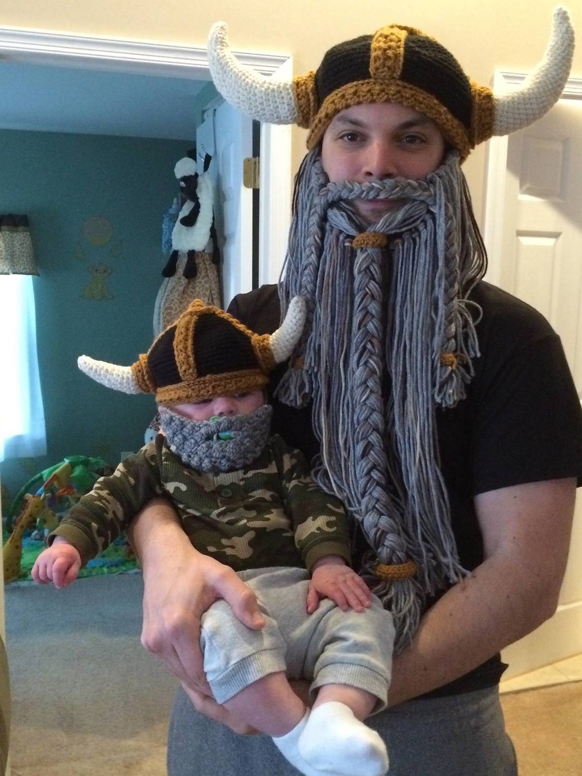 knitted viking hats from grandma