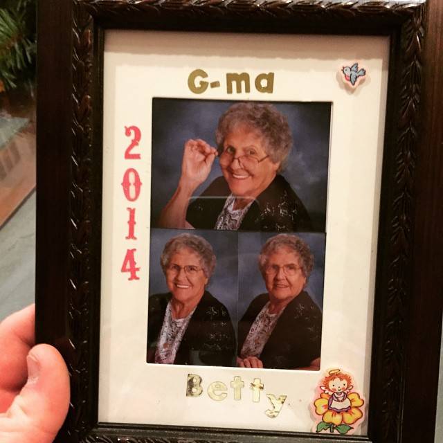 grandma with a decorate photo case