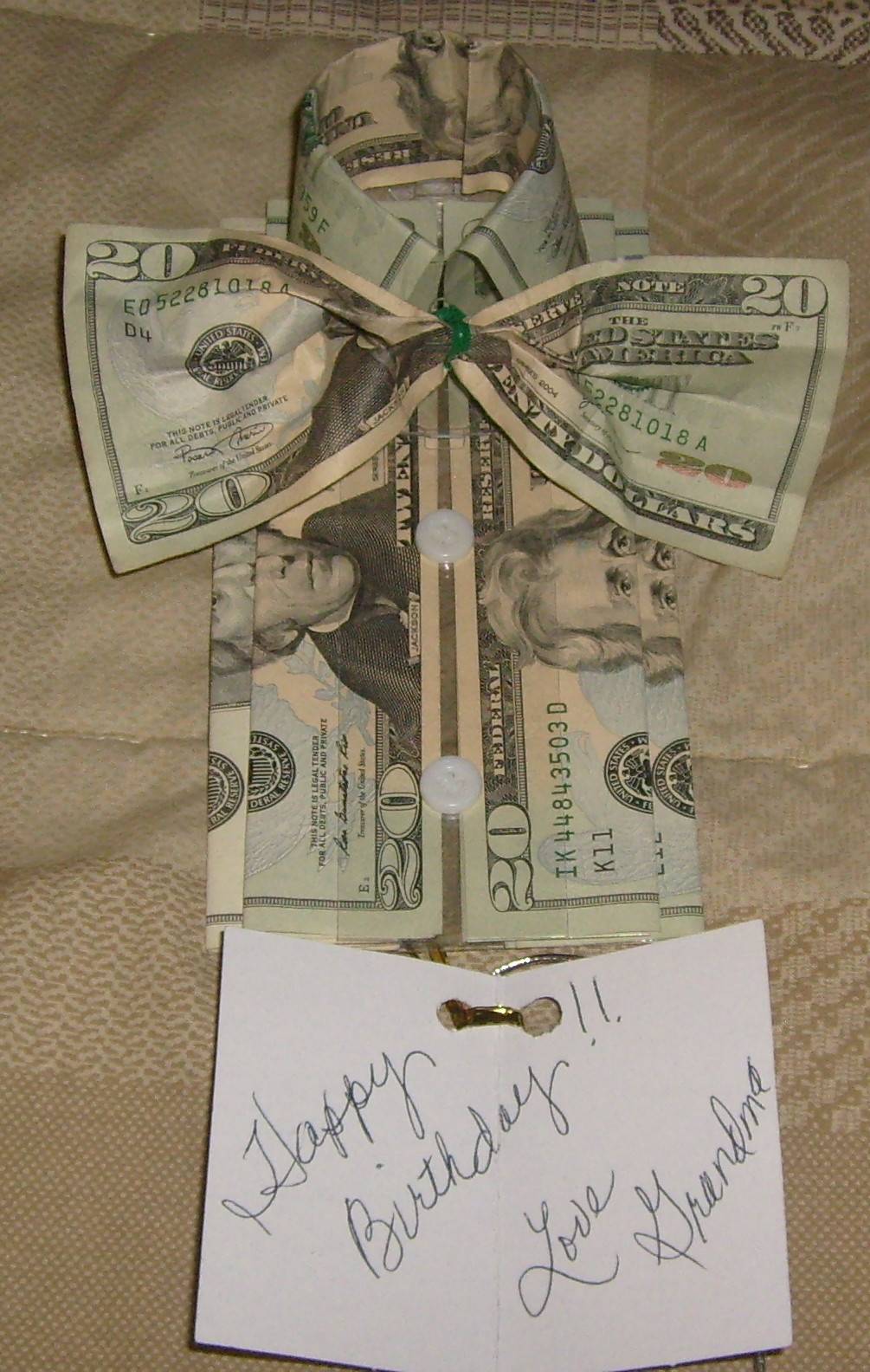 money tied together