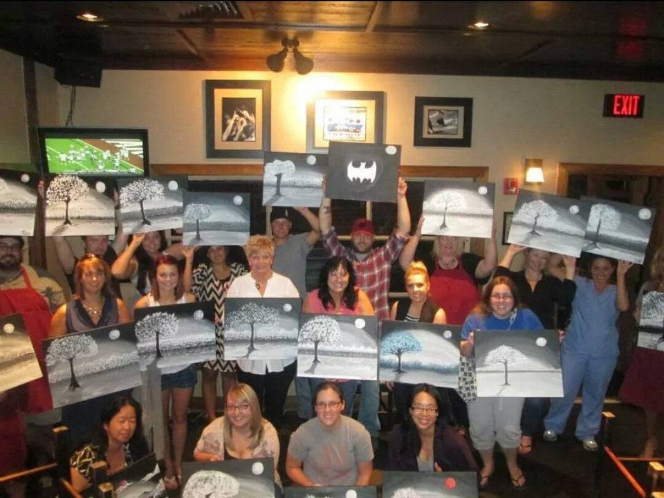 husband painted Batman symbol instead of the paint night picture