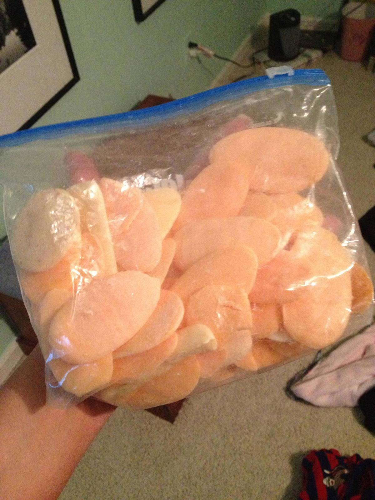 bag full of used bars of soap from grandma