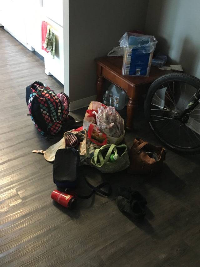 roommate leaving stuff in front hall
