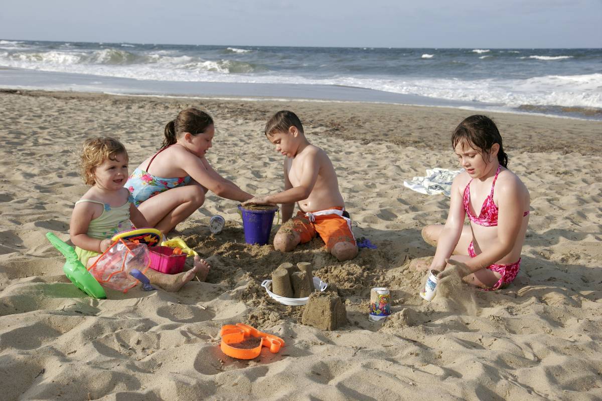 children playing at virginia beach