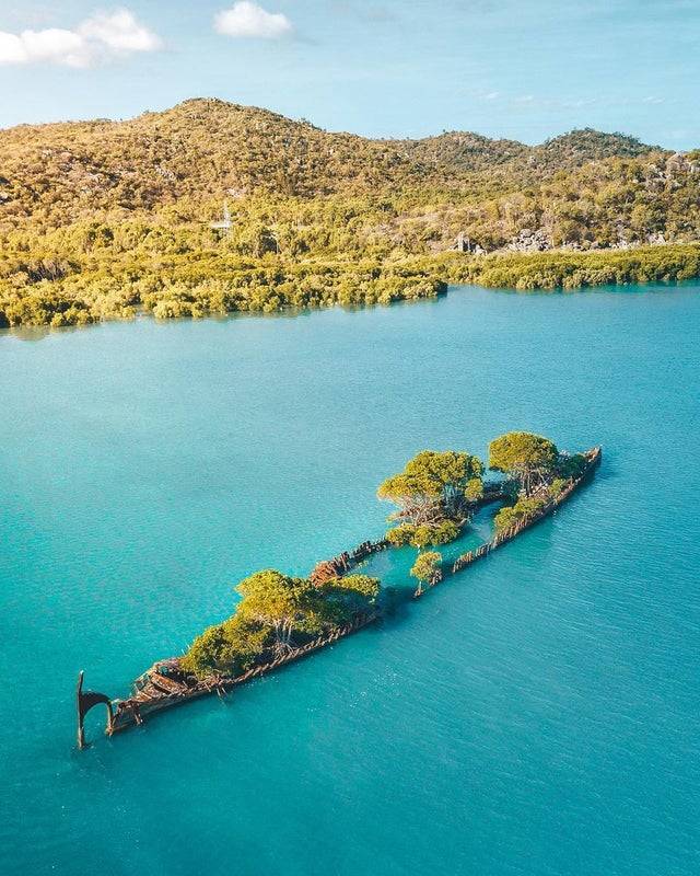 nature turns Shipwreck into island 