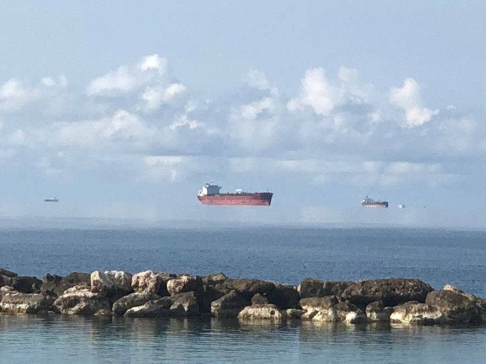 floating ships on the horizon