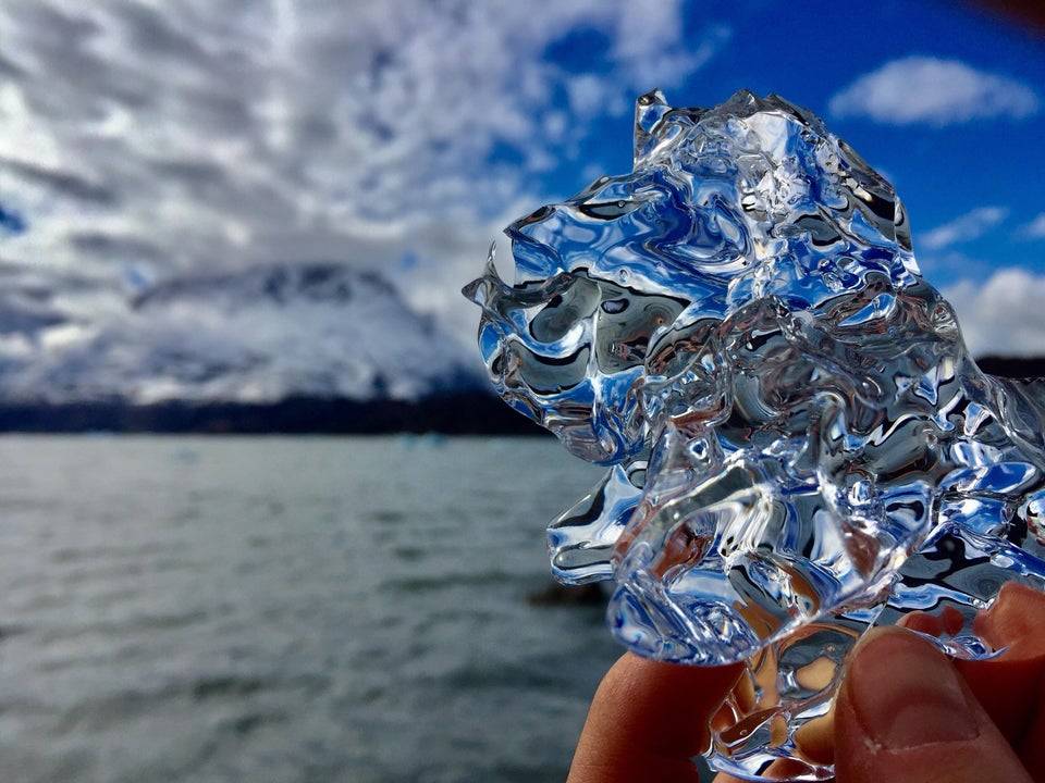 glacier ice by the ocean