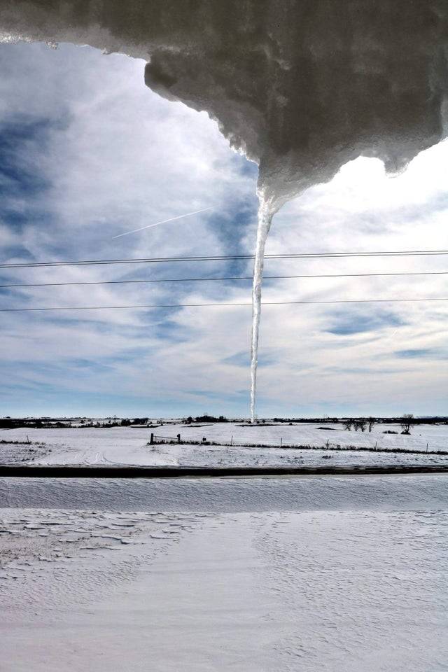 snow melting looks like tornado
