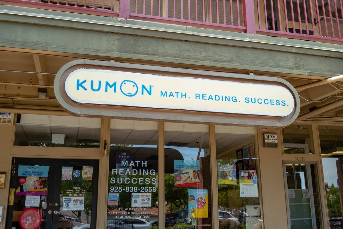 Facade with sign for Kumon brand math and reading education center