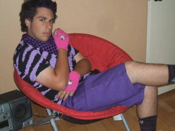 guy dressed up in all purple