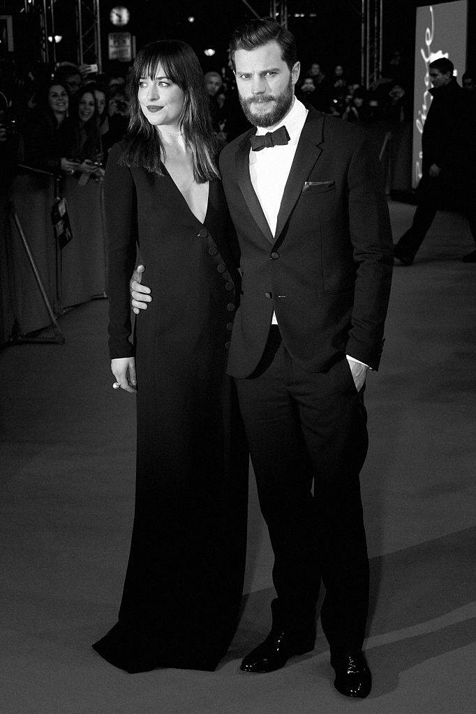 Actress Dakota Johnson and actor Jamie Dornan attend the 'Fifty Shades of Grey' premiere