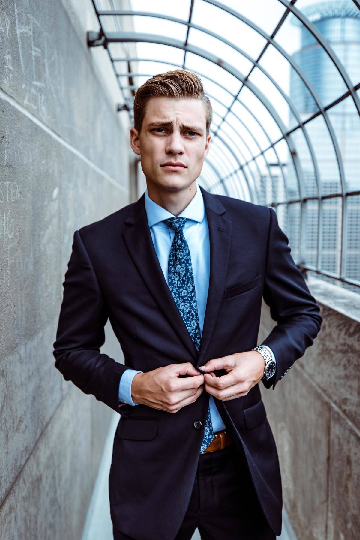 man is confident in suit
