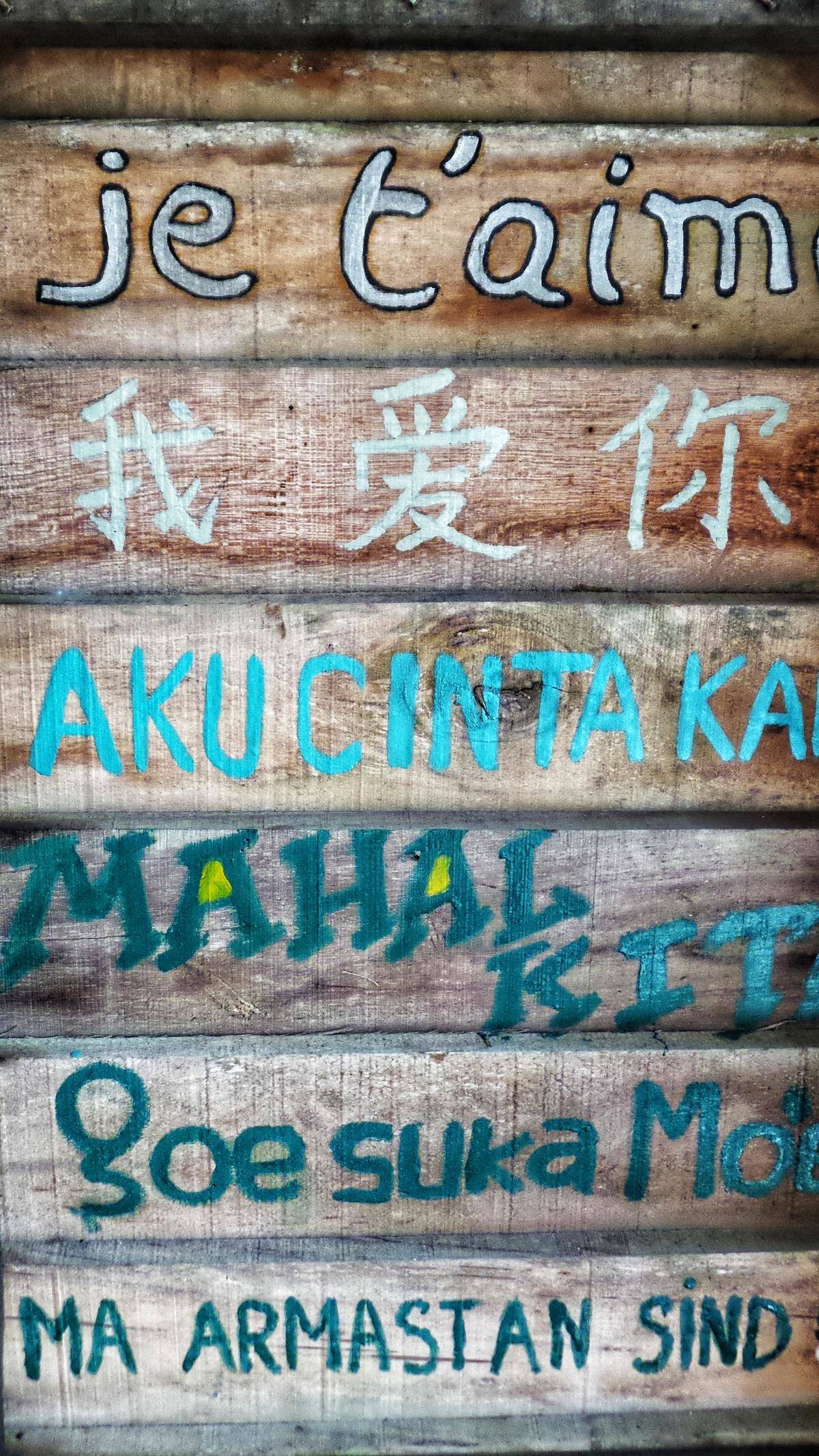 languages on wood
