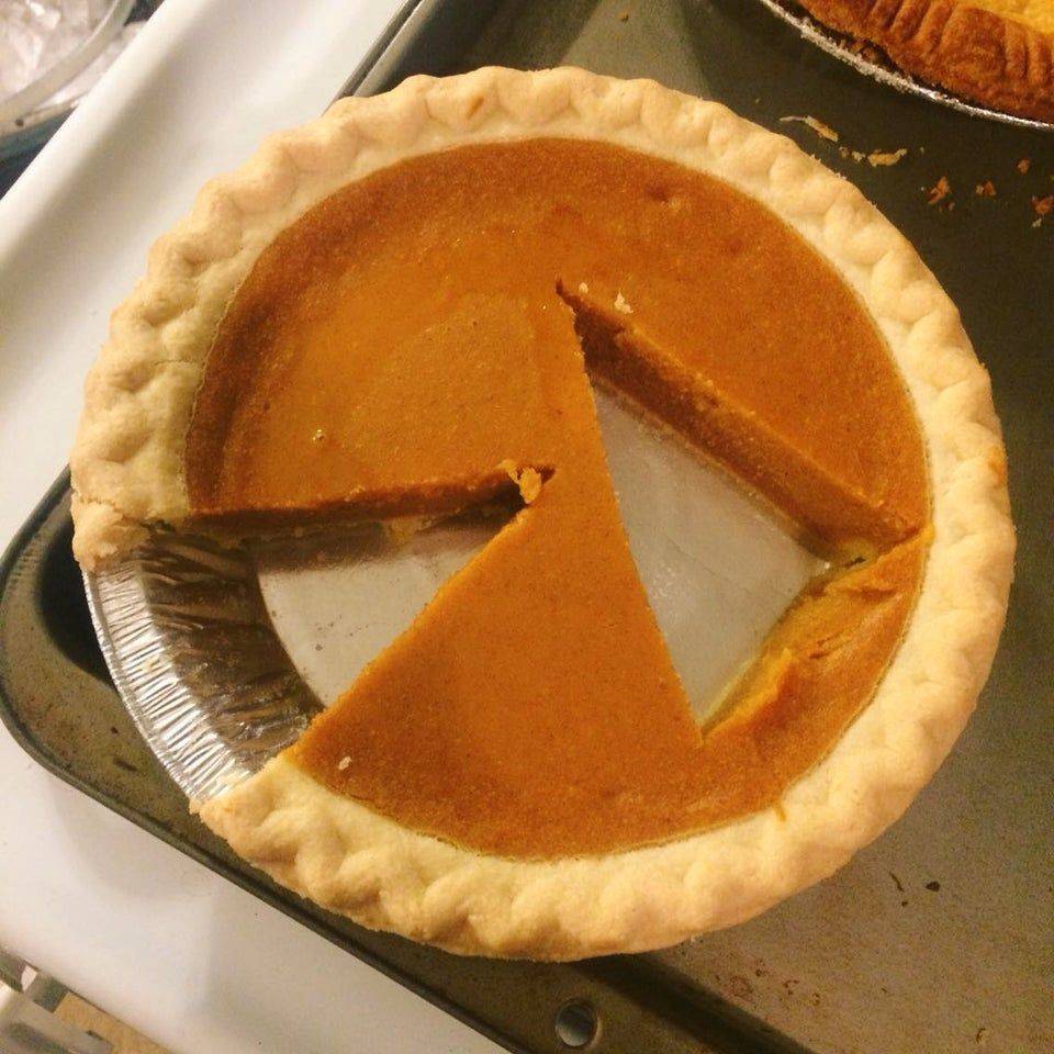 pie with slice cut out of the middle